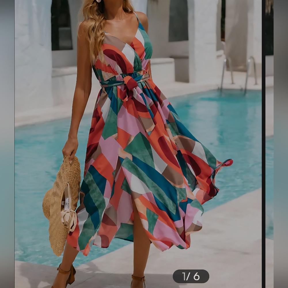 Cupshe Colorful Geometric Print Dress